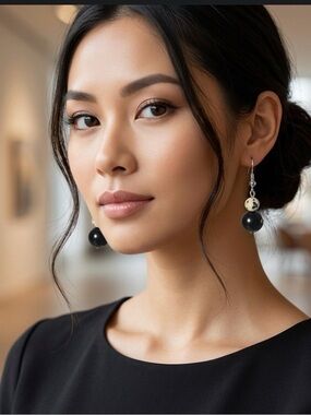 🧠 Dalmation Jasper and obsidian Earrings